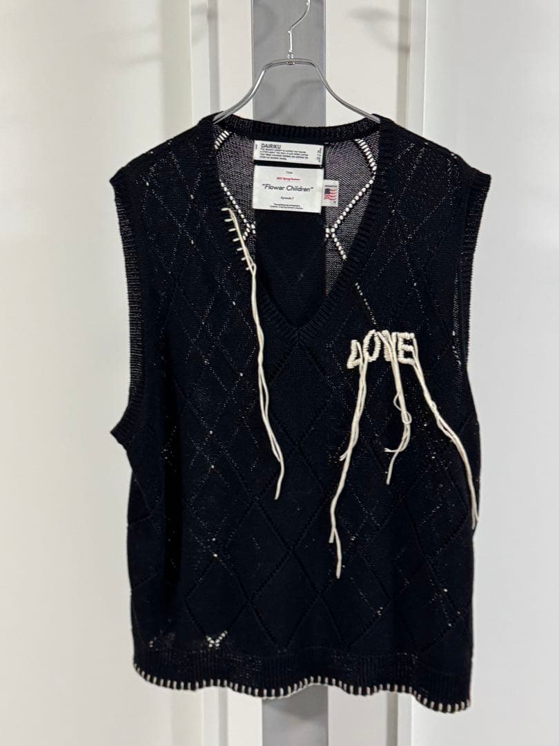 マ*ン様 貴重 21SS DAIRIKU ニットベスト アーガイル 刺繍