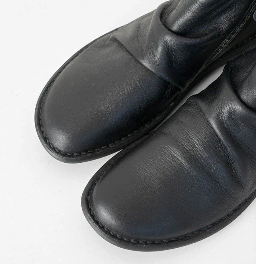 新品 Put's Wファスナー 本革 ショートブーツ 黒 23.5 コンフォート