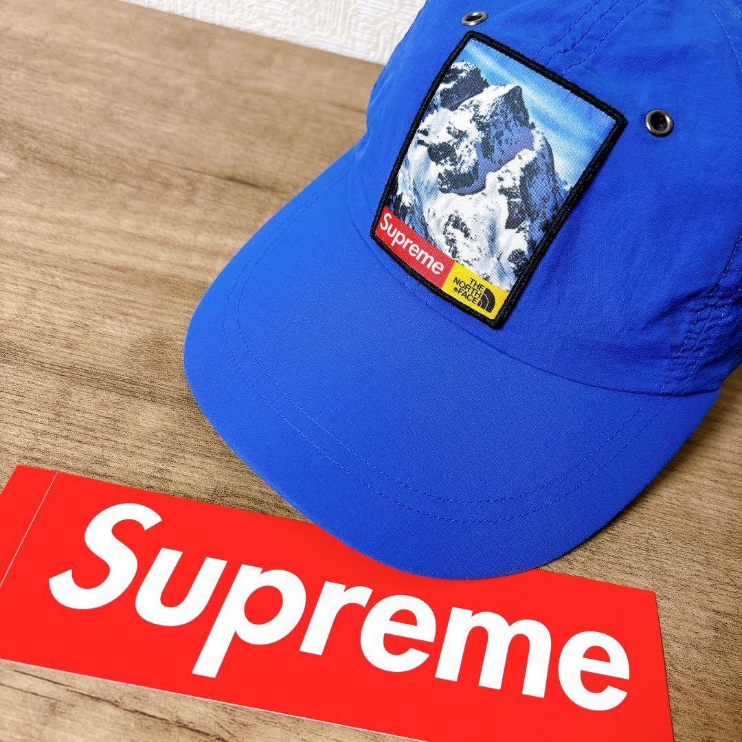 正規品　Supreme THE NORTH FACE コラボ　キャップ　ブルー