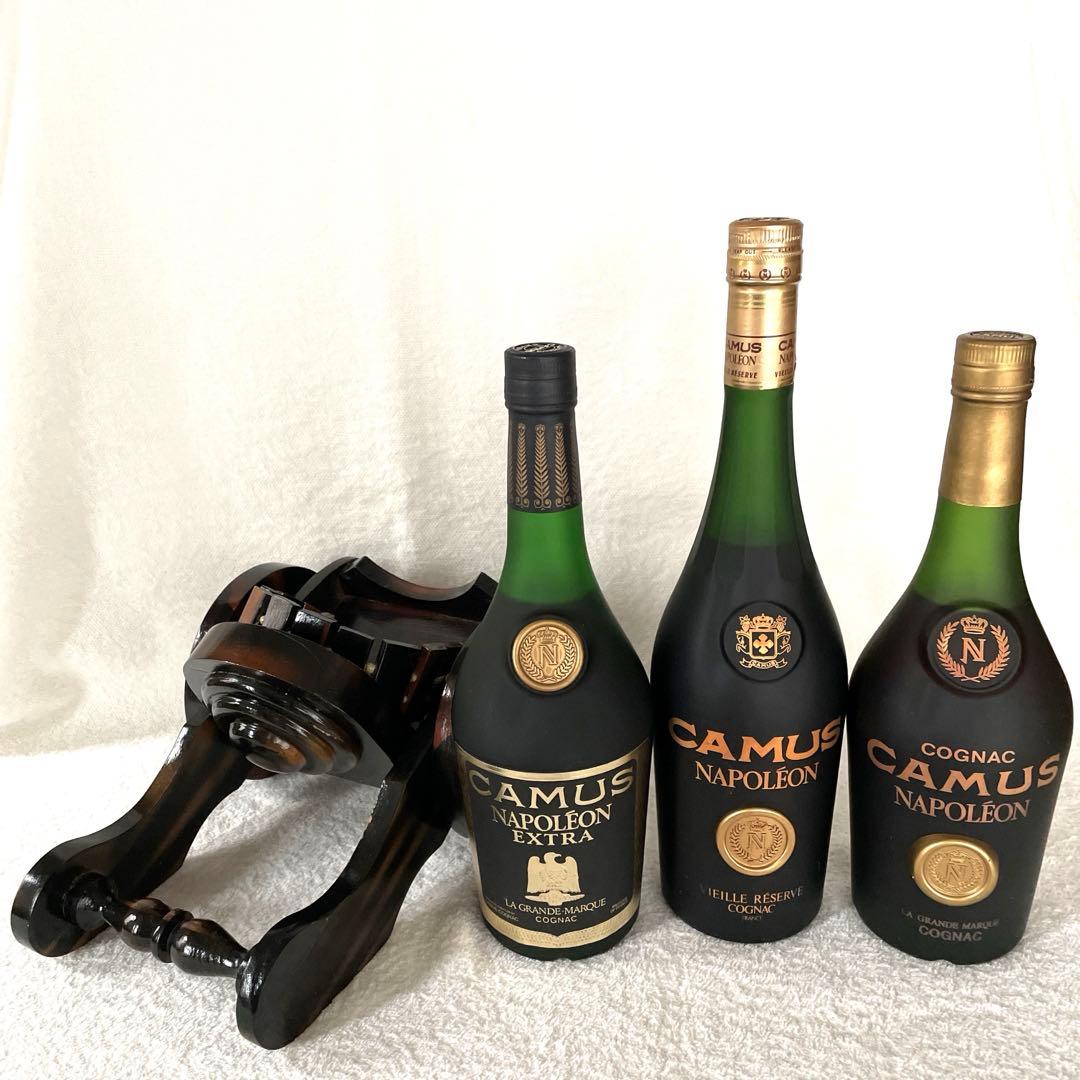カミュ　ナポレオン　3本セット 砲台付き　コニャック　ブランデー