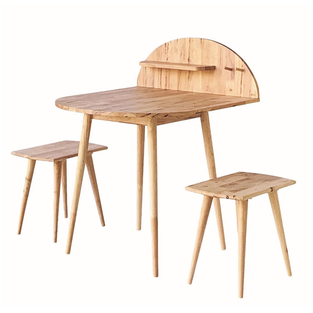 カウンターテーブル 3点セット 天然木 ナチュラル チェア テーブル