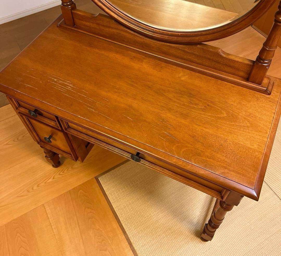 横浜ダニエル 木製ドレッサー・鏡台 ブラウン