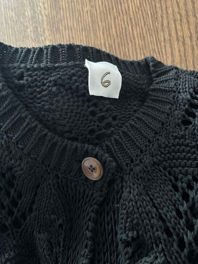 トップス 6 roku LILY YARN SUKASHI CARDIGAN