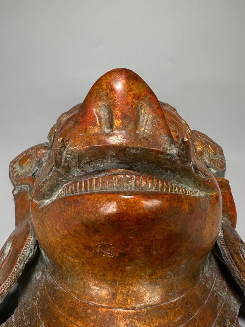 仏教美術　18世紀頃喜馬拉雅仏教　ヒマラヤ銅製面具　ヴァラーハ像　婆利迦古物保証