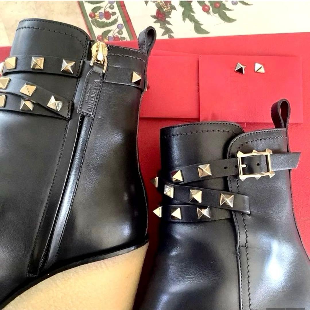 極美品! ヴァレンティノガラヴァーニ ロックスタッズ ショートブーツ 23㎝
