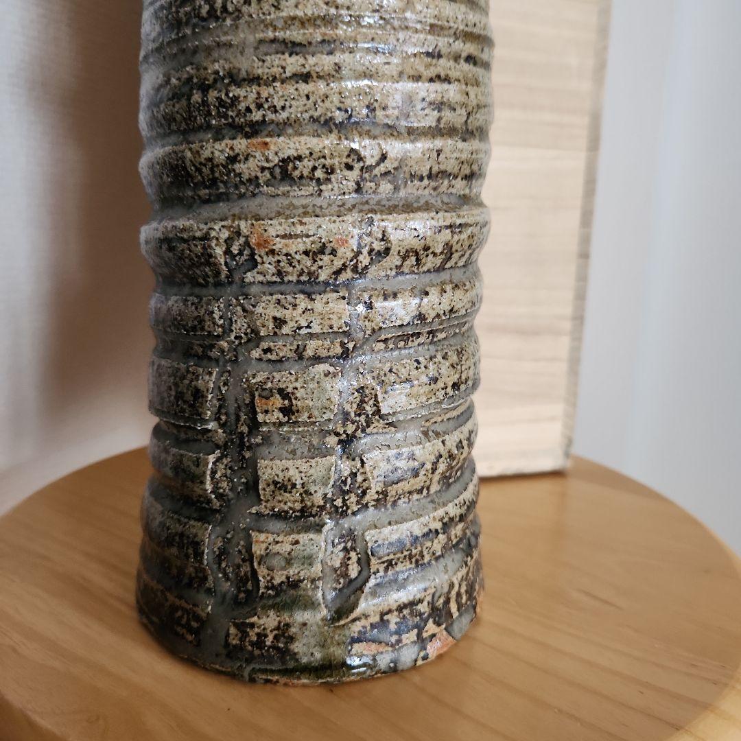 時代自然灰秞瀬戸焼花入れ箱付き