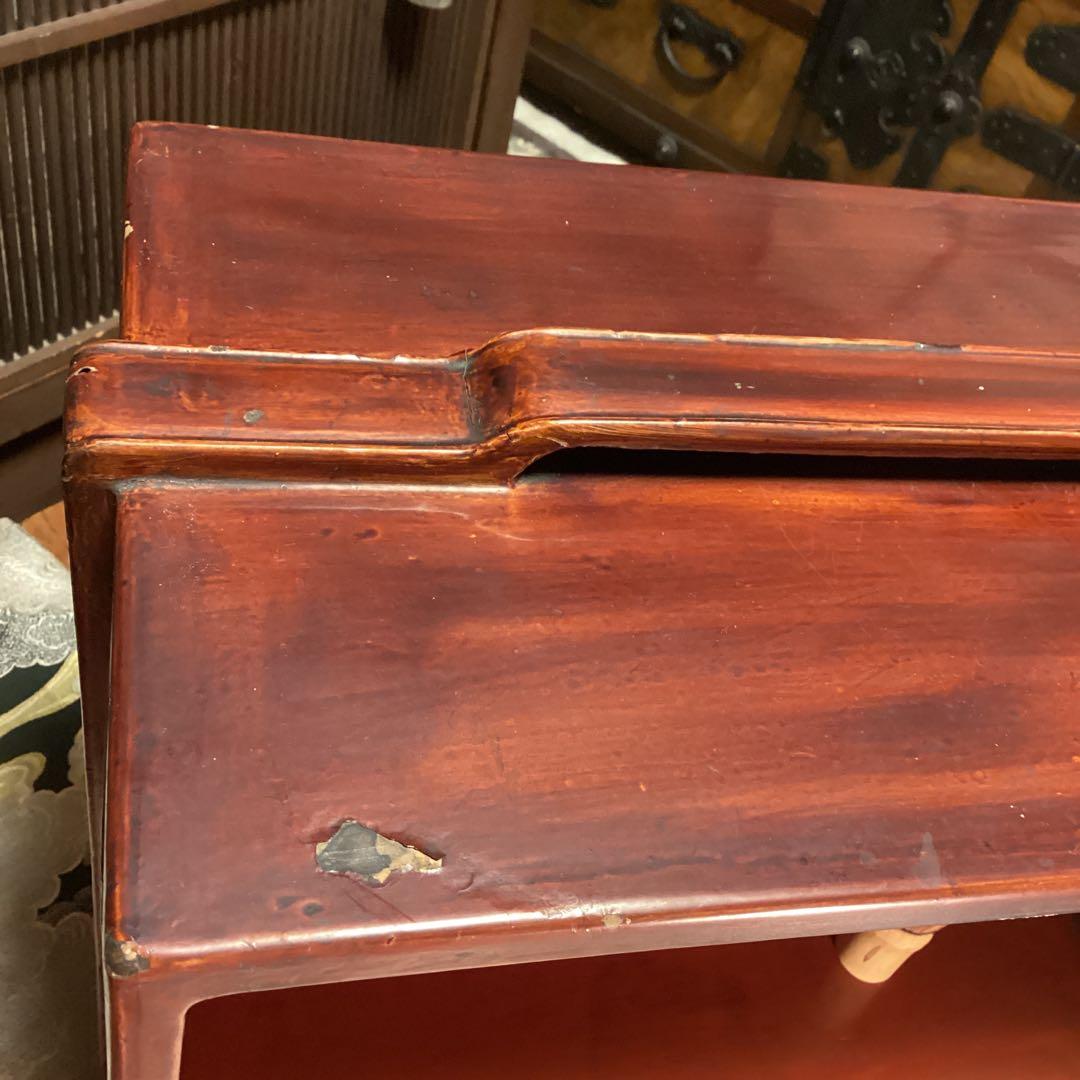 煎茶道具　唐物　木製漆　器局　茶箪笥　螺鈿　山水、梅に山茶花蒔絵