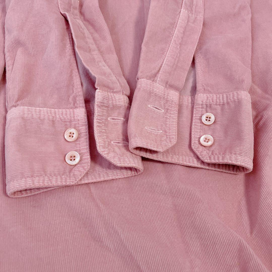 GUCCI グッチ　コーデュロイ　胸元フリル　膝丈長袖ワンピース　ピンク　36