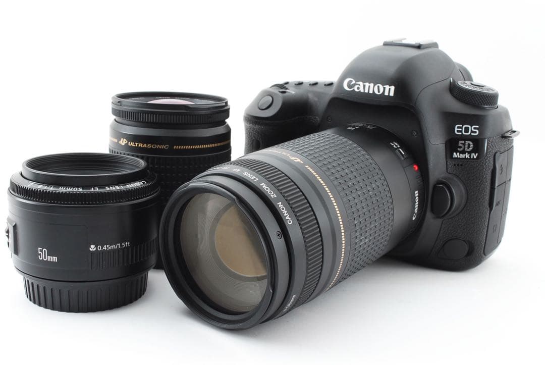 ☆保証付きCanon EOS 5D Mark IV標準&望遠&単焦点レンズセット