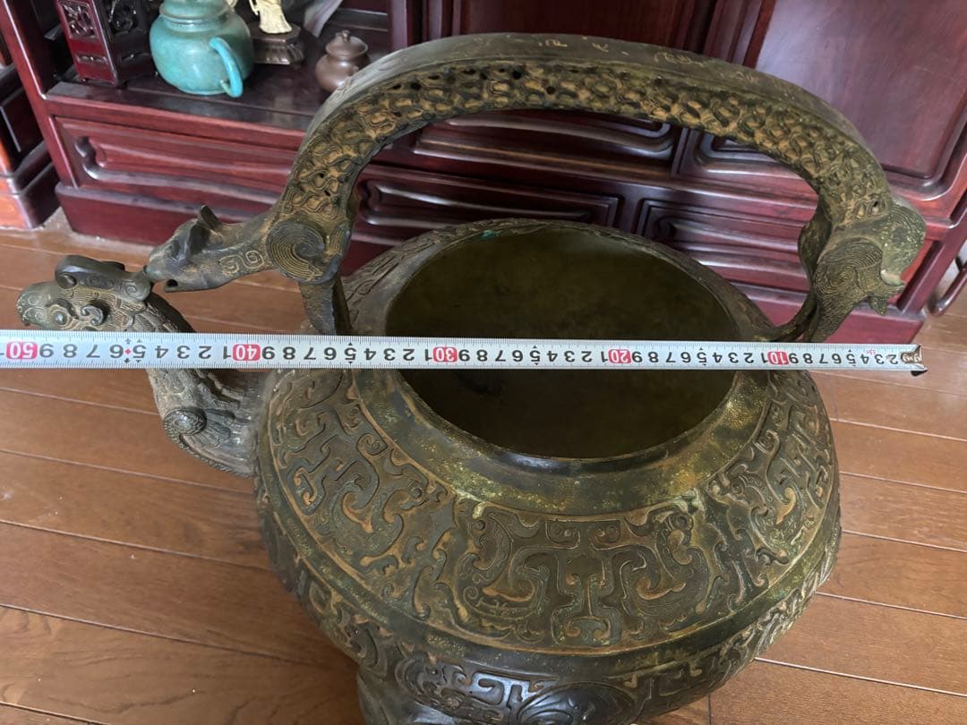中国古美術　特大青銅器 盉 高さ：約50cm 重さ：約10kg