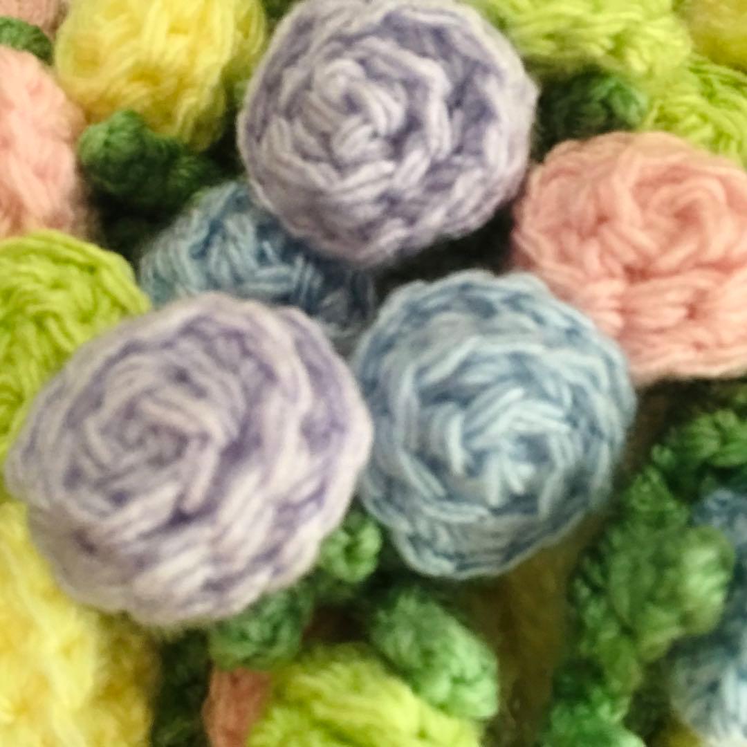 ブーケブランケット　花束ブランケット　薔薇　バラ　編み物　かぎ針編み