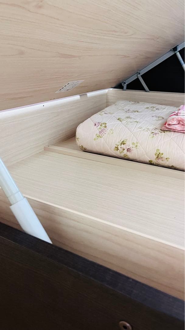 【送料込み】TOKYO BED 高品質 ダブルベッドフレーム 跳ね上げ式収納