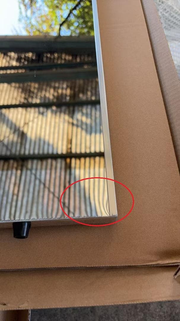 【中古】ダンスミラー 割れない鏡 幅100x160cm 姿見 銀色 7番