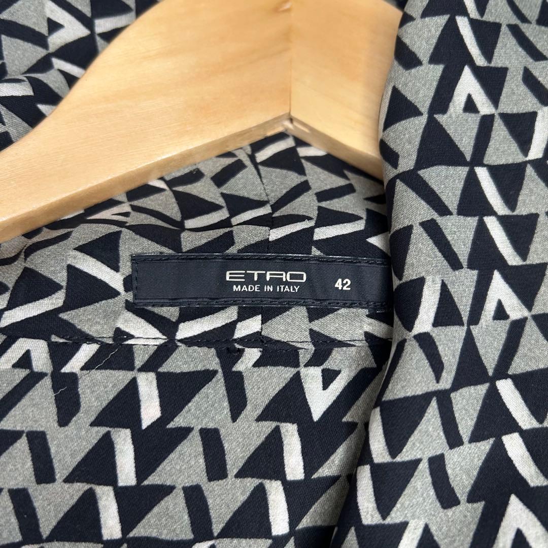 エトロ　ショールカラー風　シルク100　ペイズリー柄　総柄　ブラウス　イタリア製