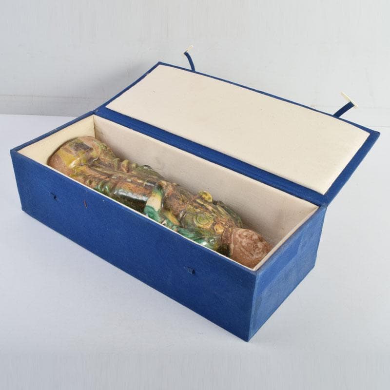 中国　三彩　兵馬俑　人物俑　陶人形　人物像　武人像　C　8846