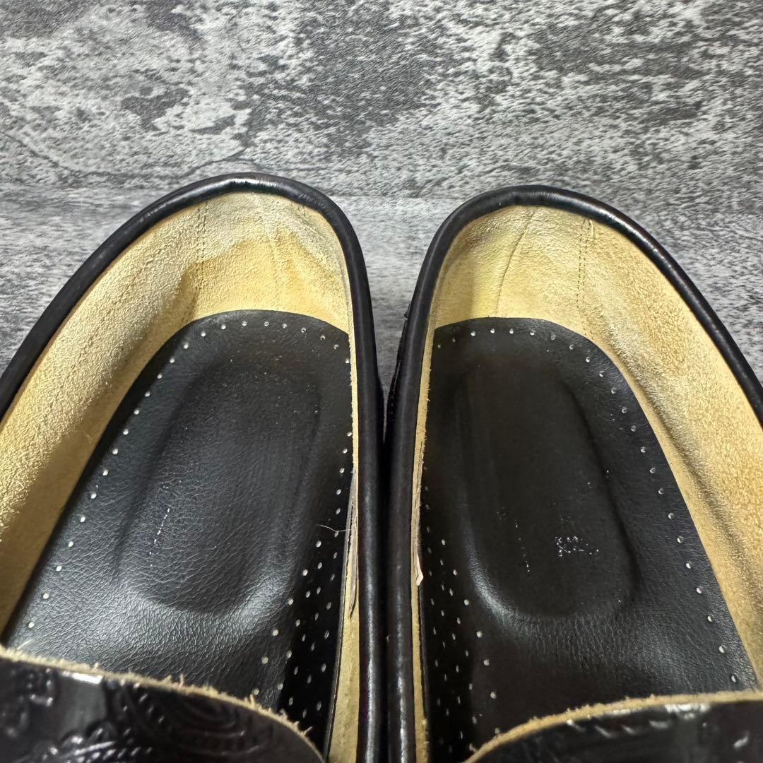 【美品】ケンフォード ペイズリー ローファー 黒 レザー 26cm