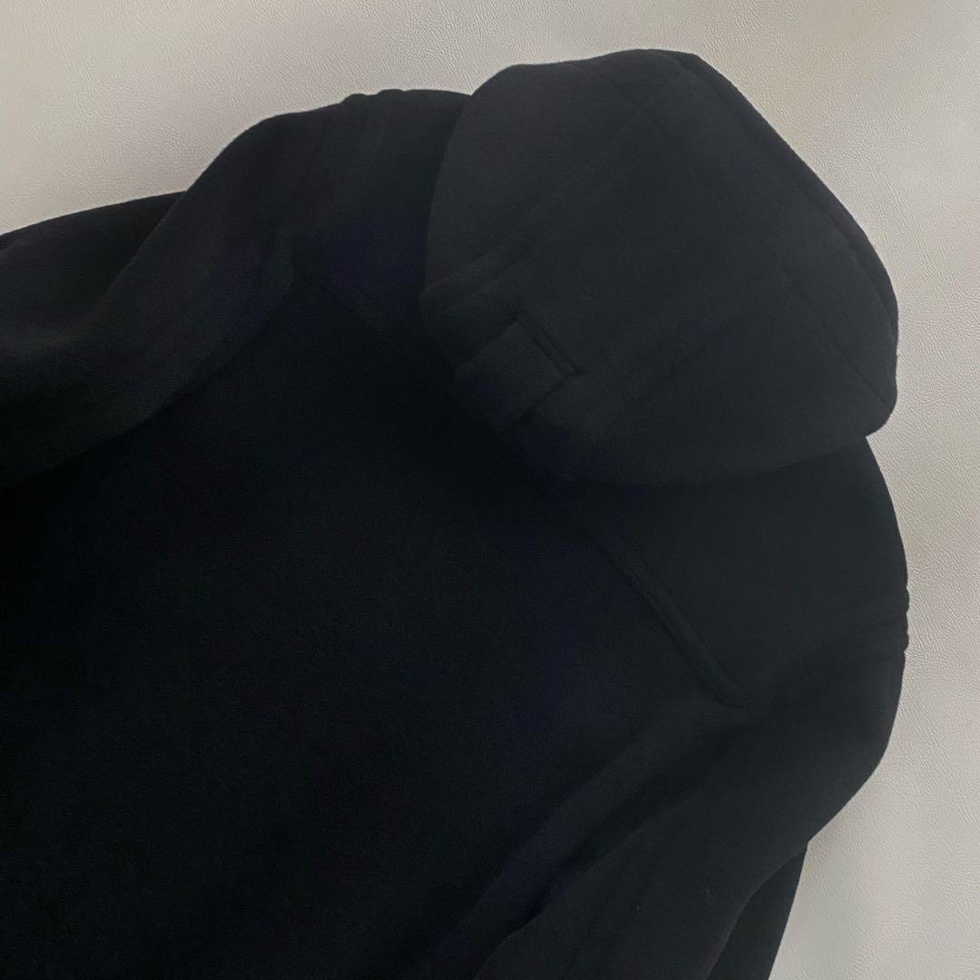 【ティッシ期】　ITL52　メガチェック　立ちフード　黒　ダッフル 100cm