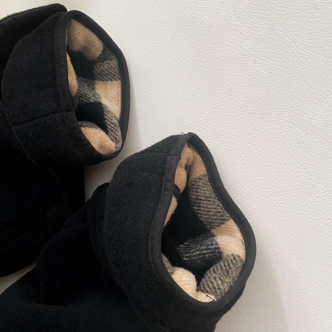 【ティッシ期】　ITL52　メガチェック　立ちフード　黒　ダッフル 100cm