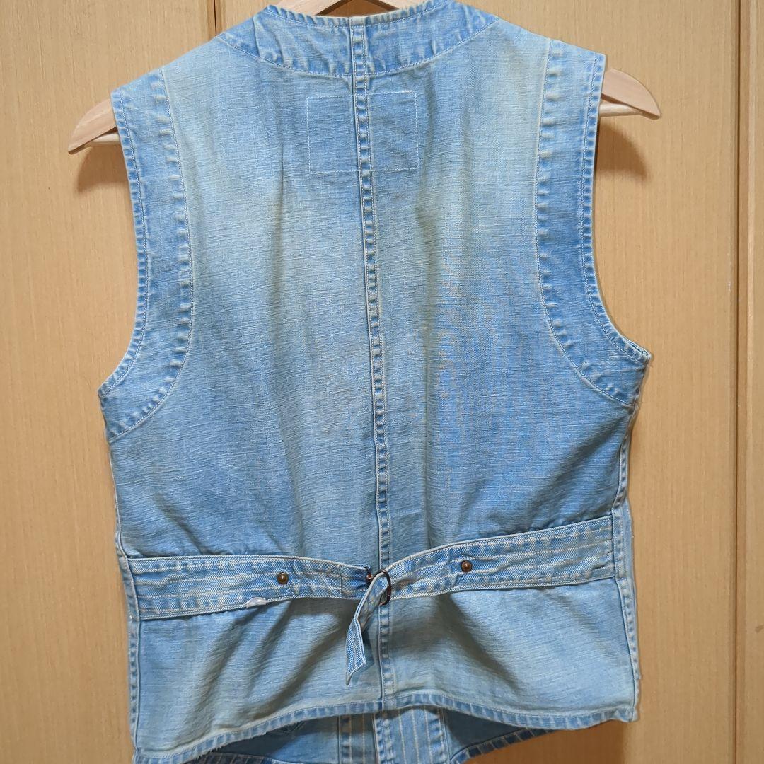 DOUBLE RL ストライプデニムベスト S/TP