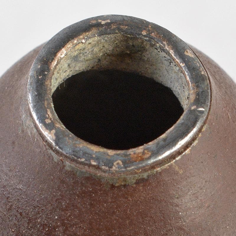 明治金工　古銅銀口　 葫蘆小瓶　線香炉　M　R5854