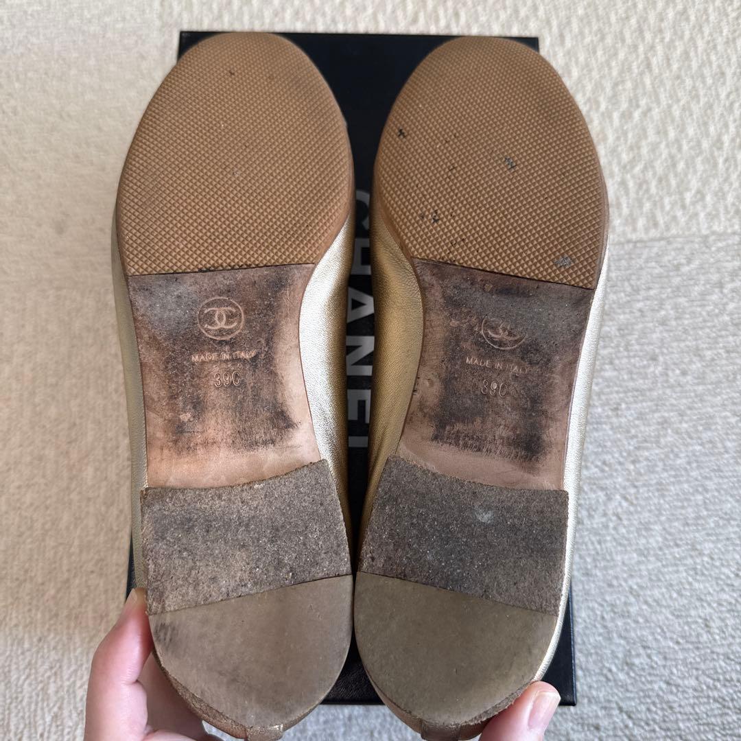 CHANEL バレリーナシューズ ゴールド　39
