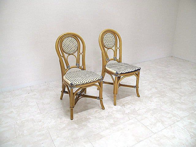 美品　オースター フレンチスタイルラタンチェア 2脚セット　　籐チェア
