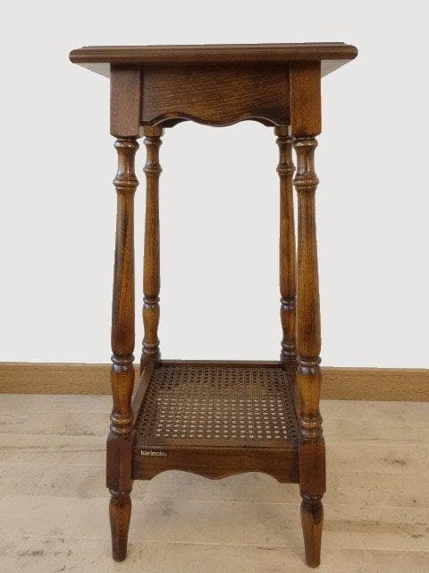 カリモク　コロニアル　花台　サイドテーブル　USED