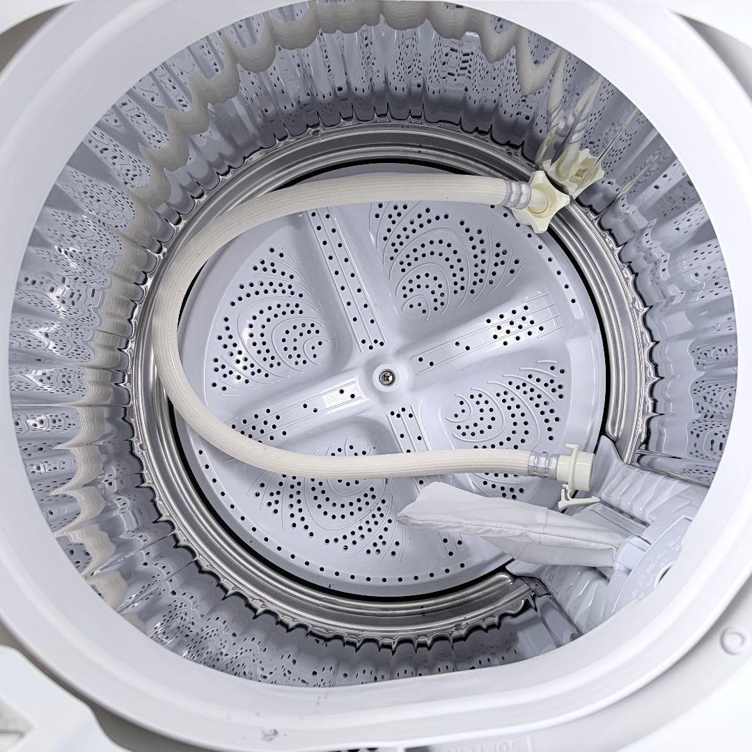 配送設置無料！純正SHARPシンプルホワイト穴なし槽清潔洗濯機！完動超美品！