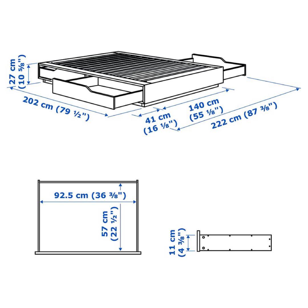 IKEA MANDAL マンダール ベッドフレーム 140x200 cm