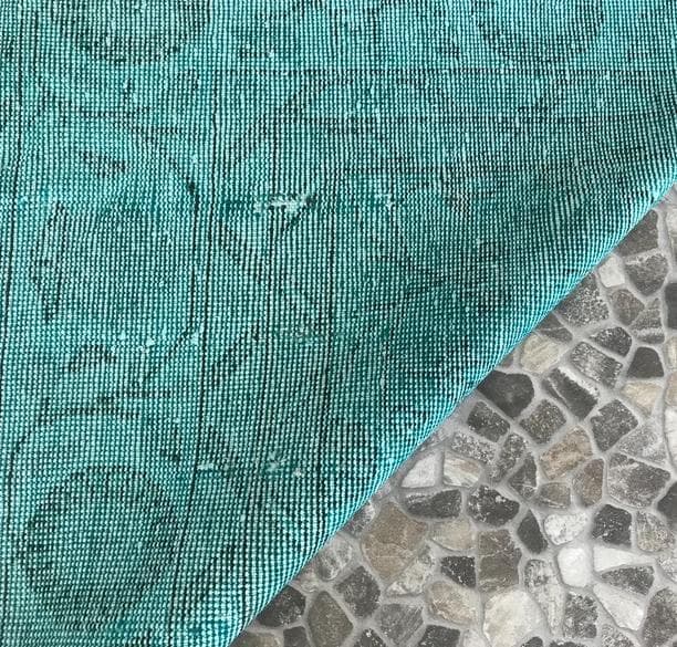 トルコ製ヴィンテージラグ981 超大判 ダークターコイズブルー オーバーダイ