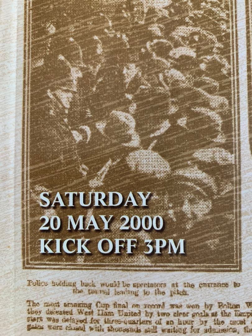 '00FA CupFinalプログラム 旧ウェンブリー最後の決勝戦