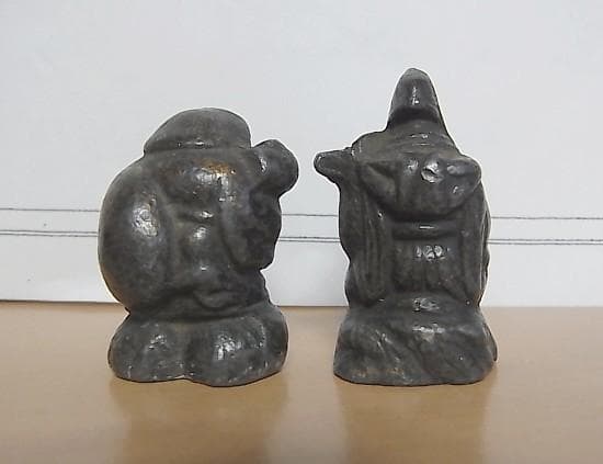 【M2902】刻印なし　古い恵比寿 大黒　仏像　古仏　念侍仏　超古物