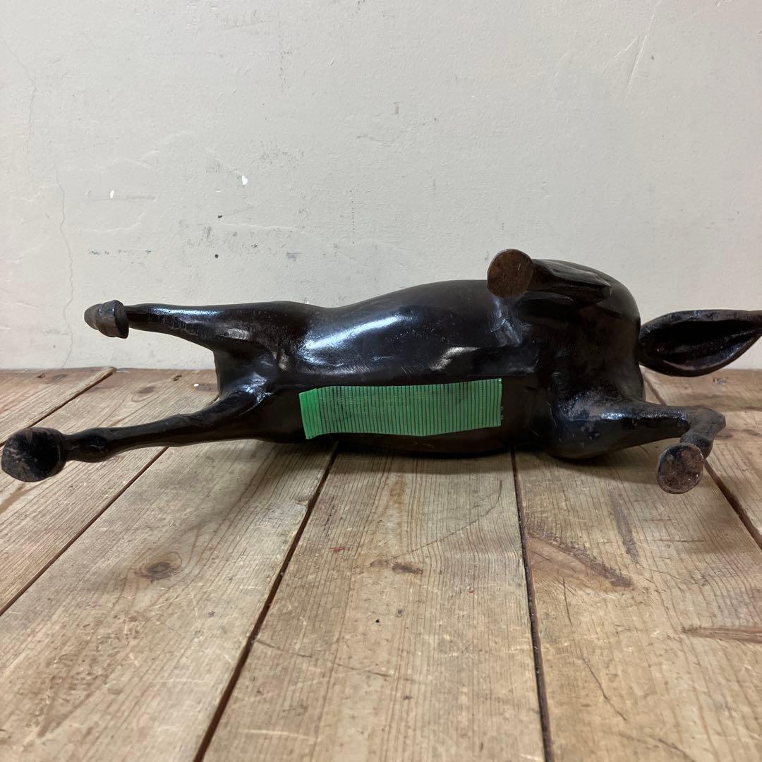 E-4 馬 置物 鉄製 鉄器 ブロンズ像 アンティーク ヴィンテージ 骨董 縁起