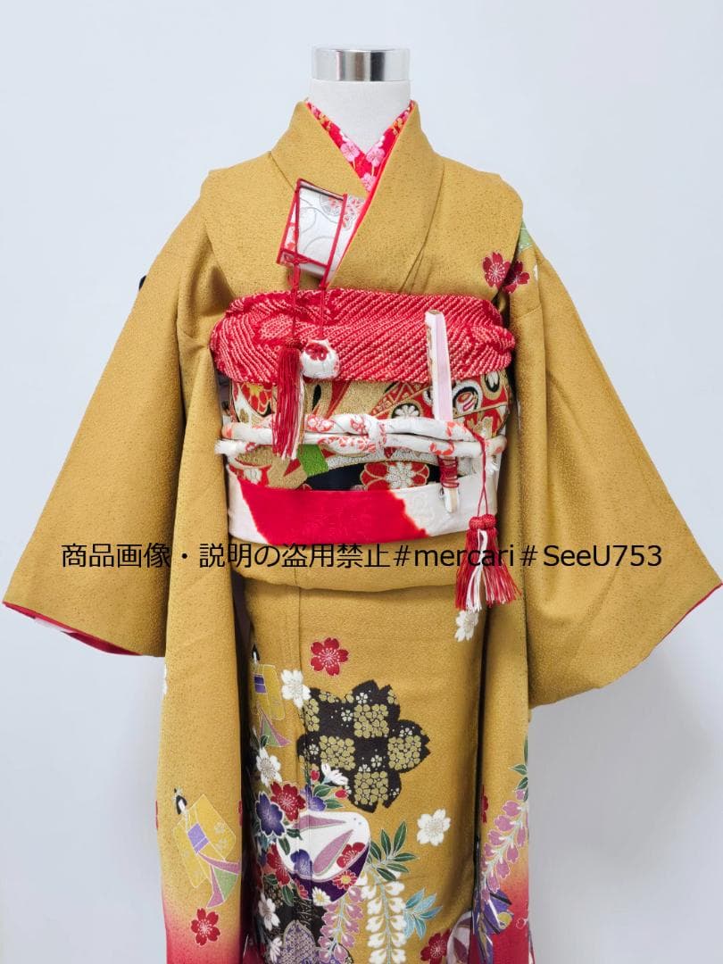 七五三　7歳　正絹　着物　セット　女の子 *c33
