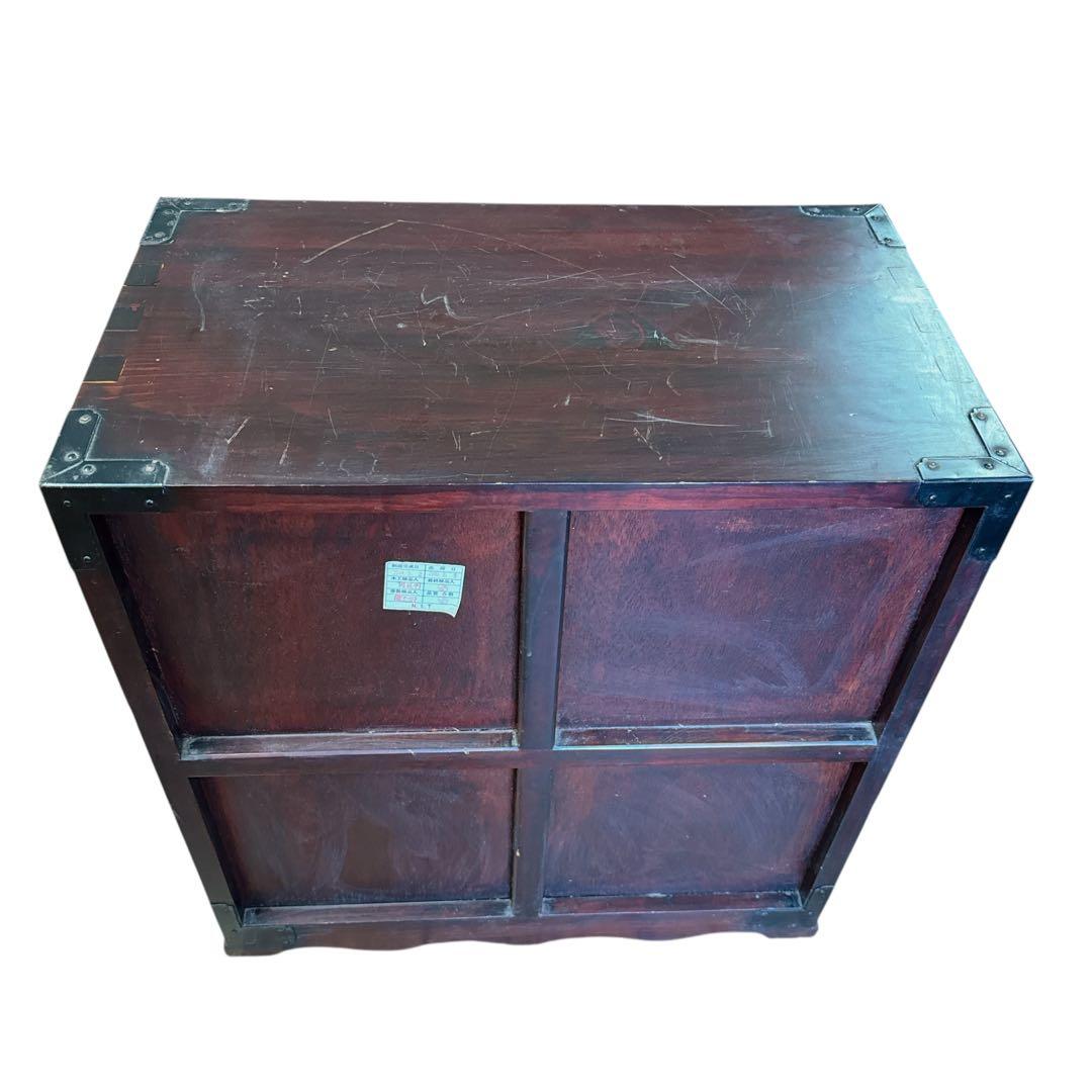 時代家具　車箪笥　鉄地金具　民芸品　整理箪笥