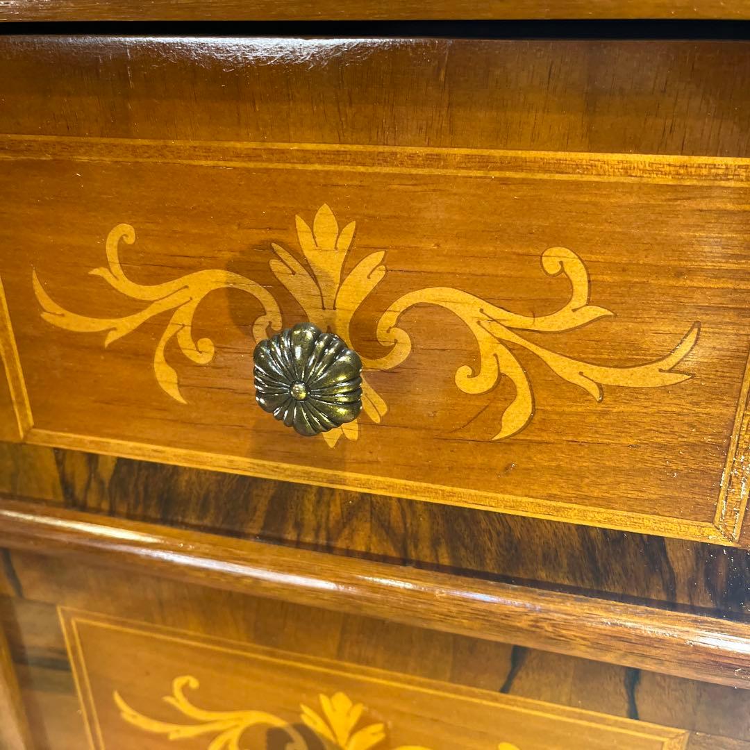 Sale イタリアン アンティークPT 象嵌　３DRコンパクト　キャビネット