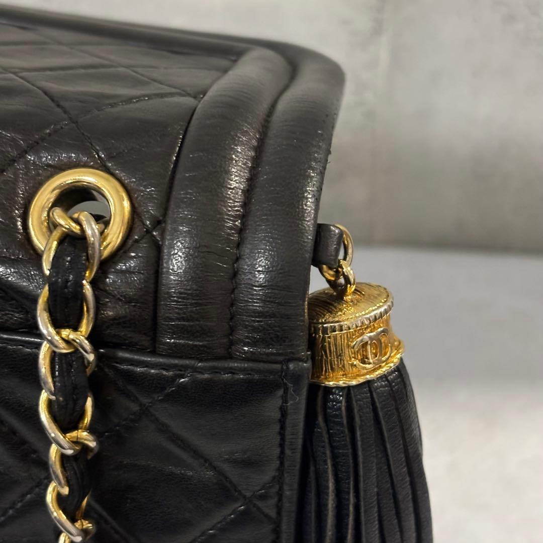 ［美品］シャネル　マトラッセ　フリンジ　ココマーク　チェーン　ショルダーバッグ