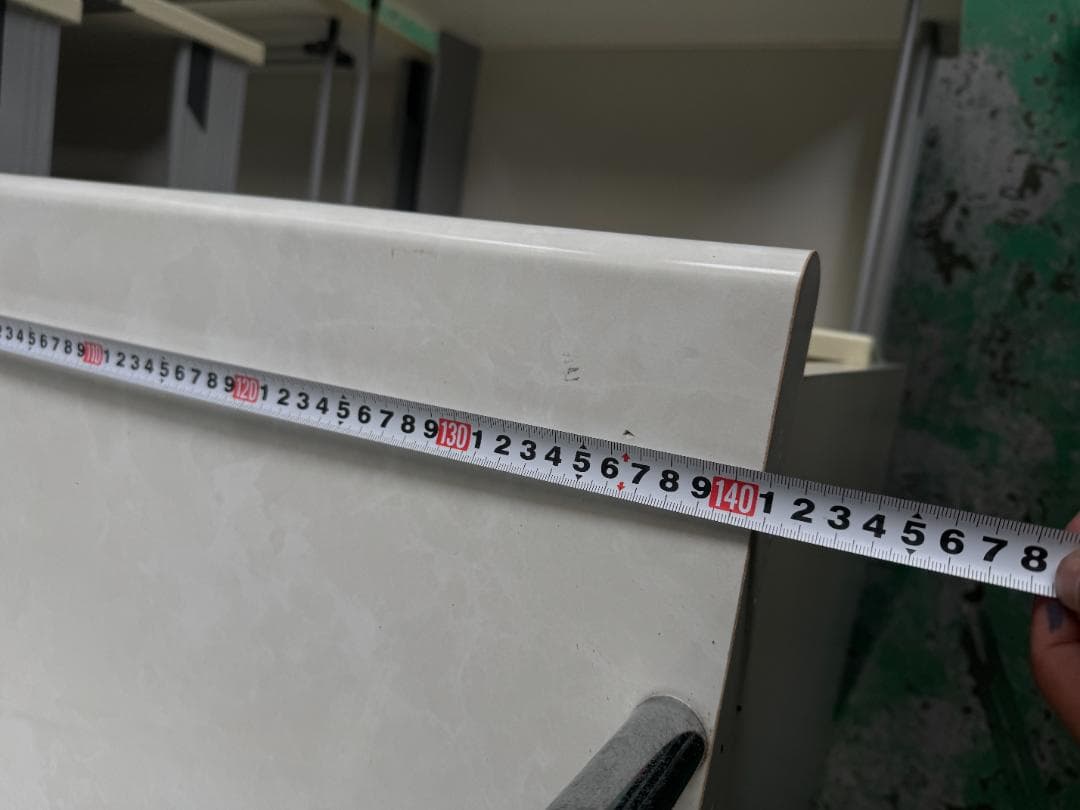 クリーム色 レンジボード ガラス扉付き 170