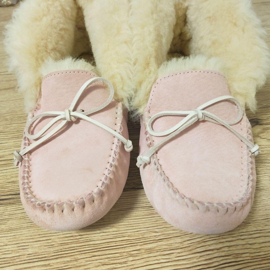 美品 超レア UGG アグ ムートン モカシン W ALENA ピンク 23