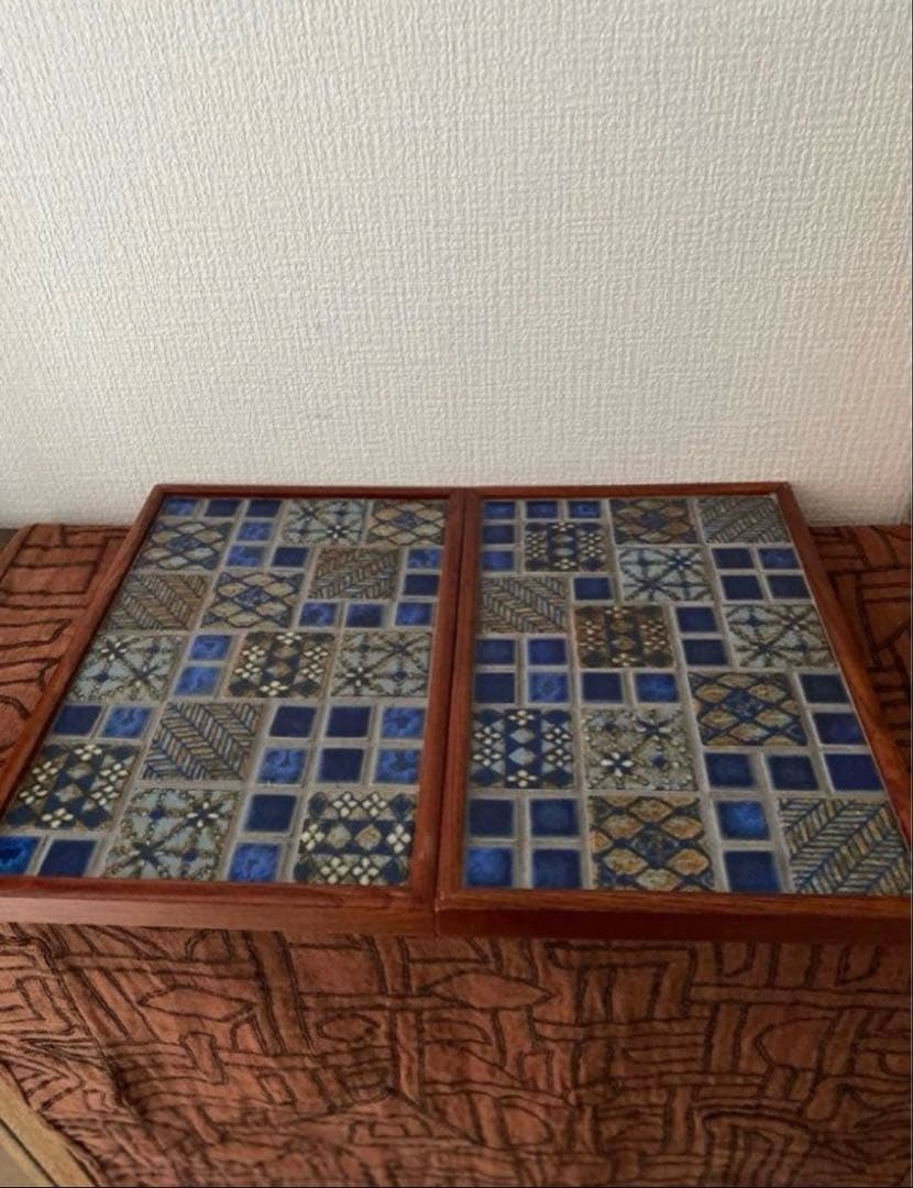 古道具　タイルトレー2枚セット①