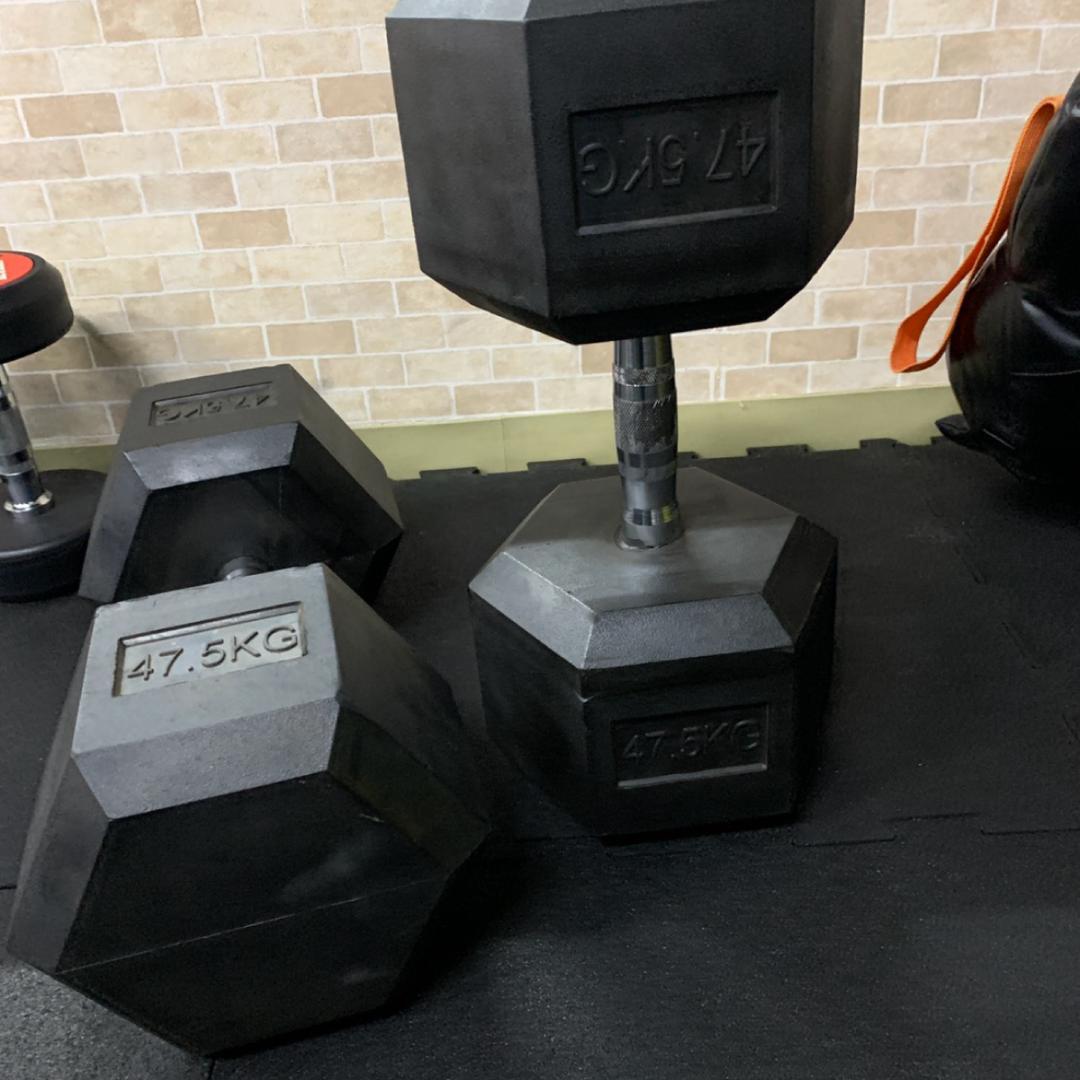 6000円割引　ラバーヘックスダンベル　47.5㎏　2個