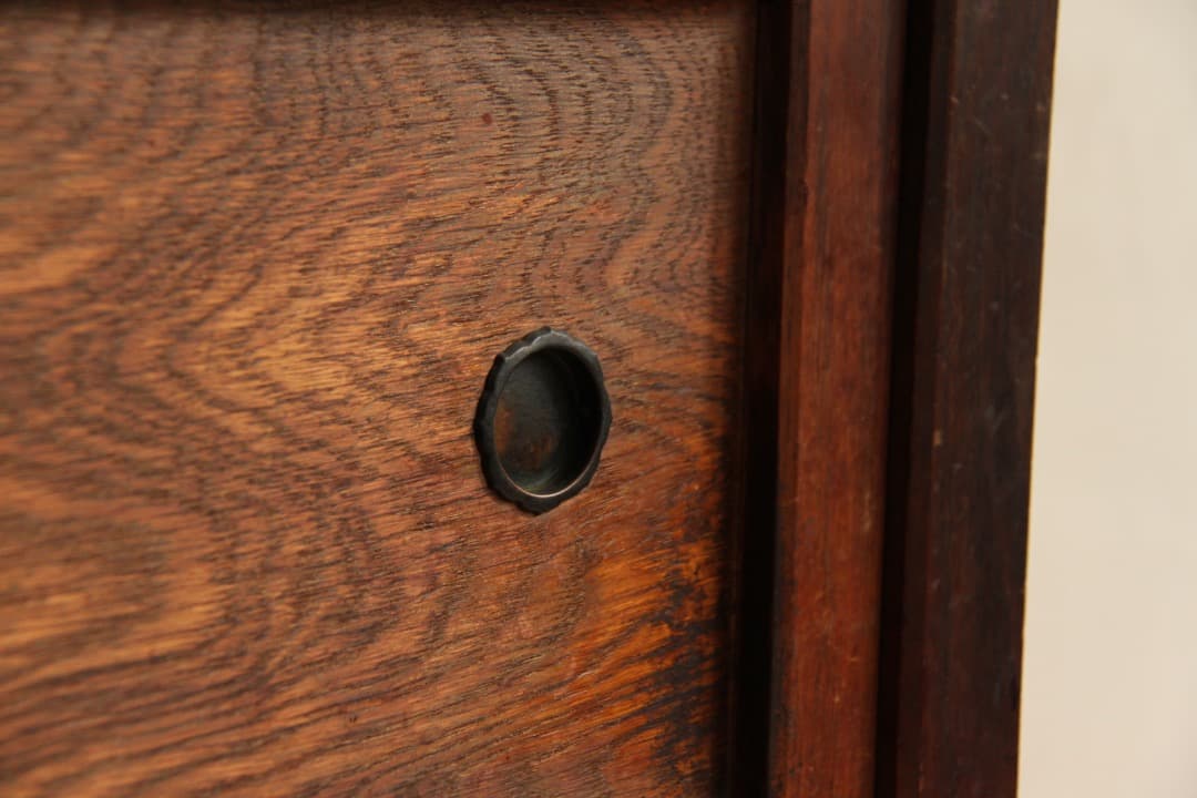 収納棚　食器棚　木製　横幅約88㎝　古家具　和モダン　小箪笥　引き出し付き