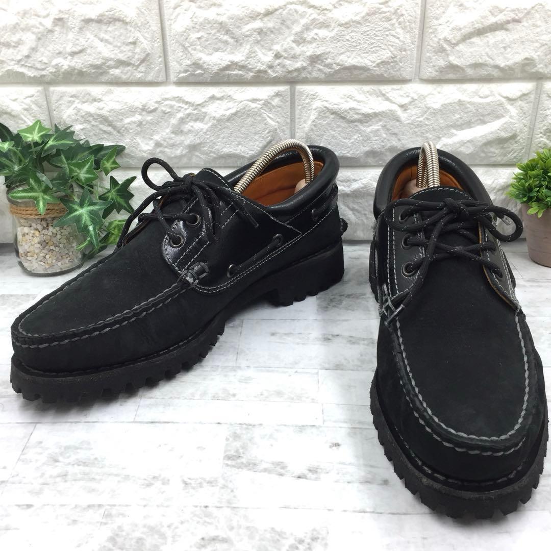 【美品】Timberland ティンバーランド3eyeデッキシューズ黒 25cm
