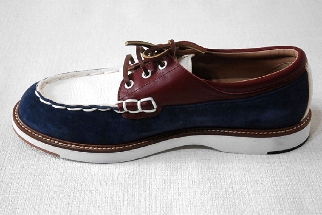 TOD'S デッキシューズ 27cm 紺×白×ボルドー イタリア製