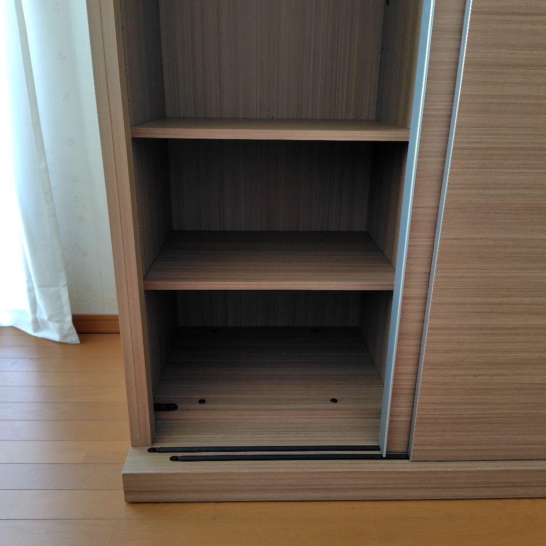 【中古】洋タンス 引き戸 クローゼット 木製 大容量 ワイド 可動棚 たのメル便