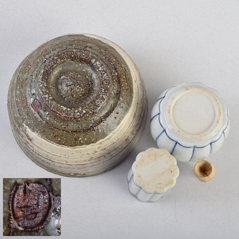 茶道具　井筒寛斉造　草花蒔絵　茶箱　茶碗　棗など　九点一式　共箱　U　R9039