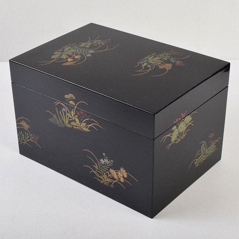 茶道具　井筒寛斉造　草花蒔絵　茶箱　茶碗　棗など　九点一式　共箱　U　R9039