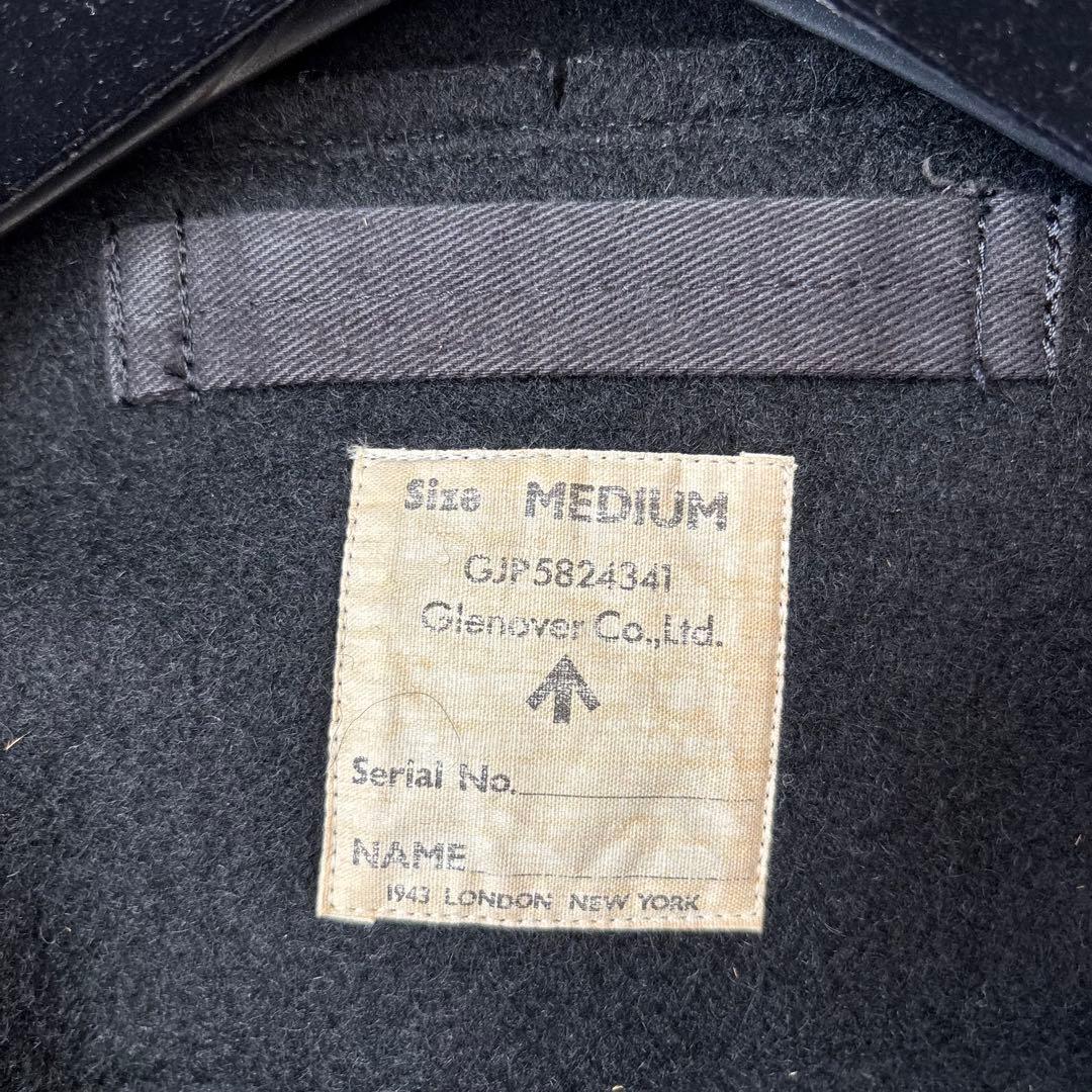 Glenoverグレンオーバー　ダッフルコート　黒　肉厚　ウール　ロング　トグル