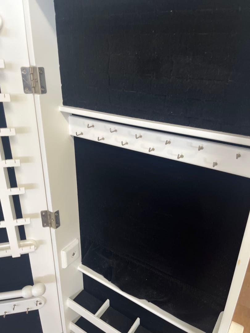 全身鏡 全身ミラー アクセサリーケース アクセサリー収納 ホワイト家具 姿見