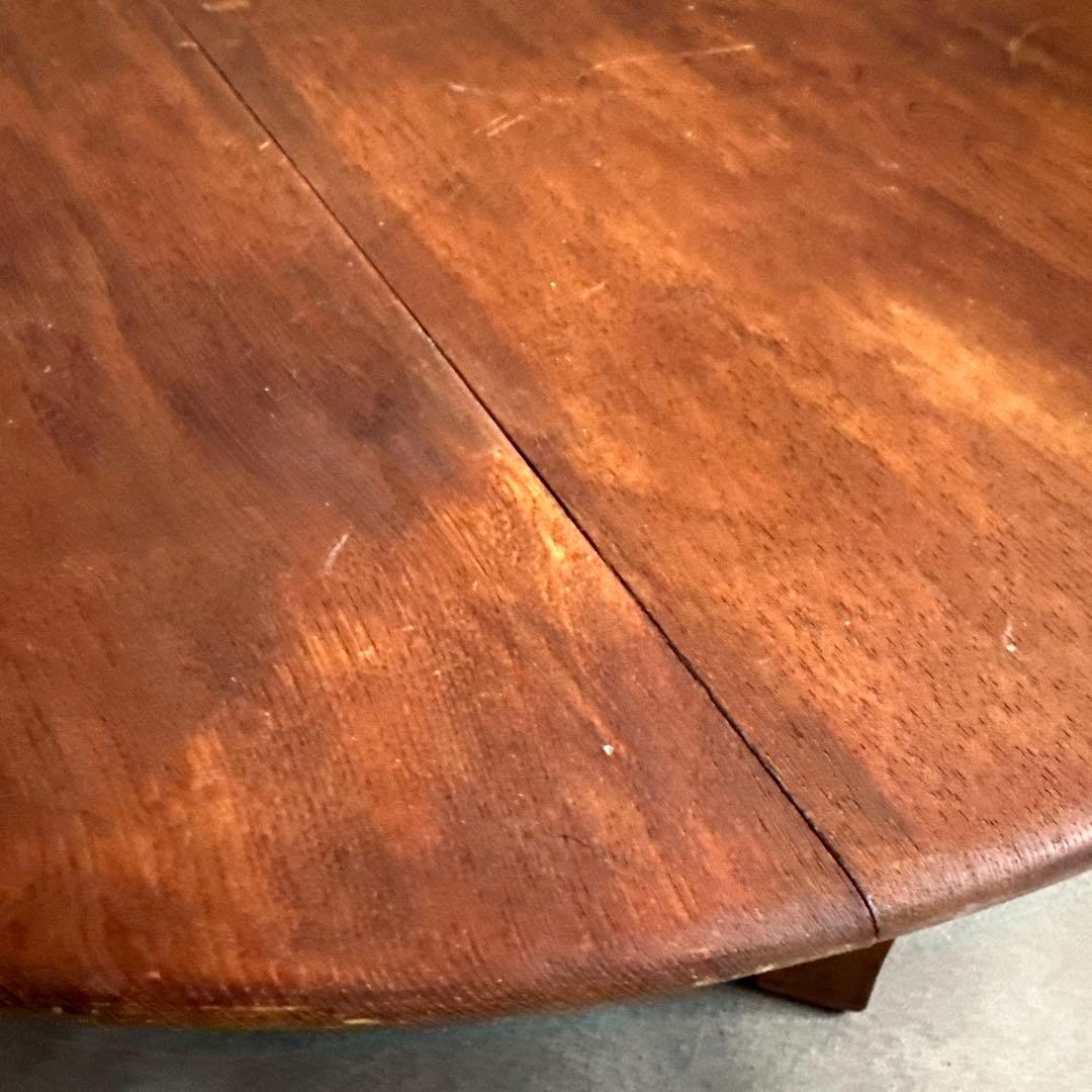 瞬間的お値下げ‼️ヴィンテージ　木製円形座卓 ダークブラウン